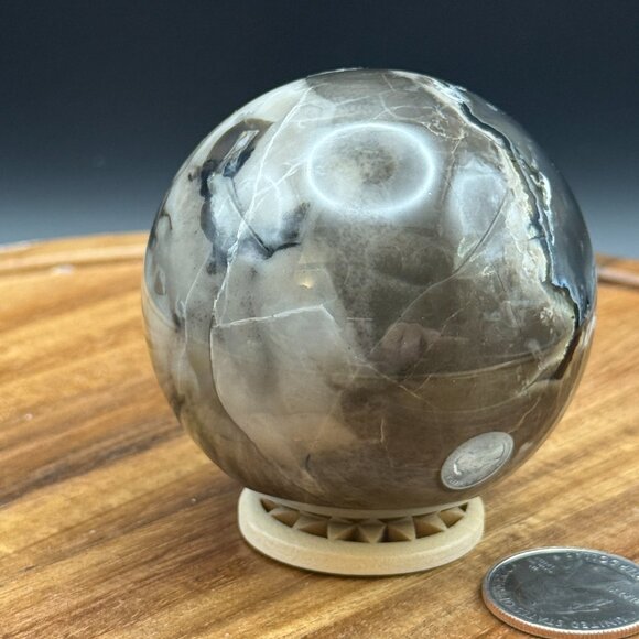 Volcanic Agate Sphere #4 62.8mm  Rocks and Minerals 318g - Picture 6 of 11